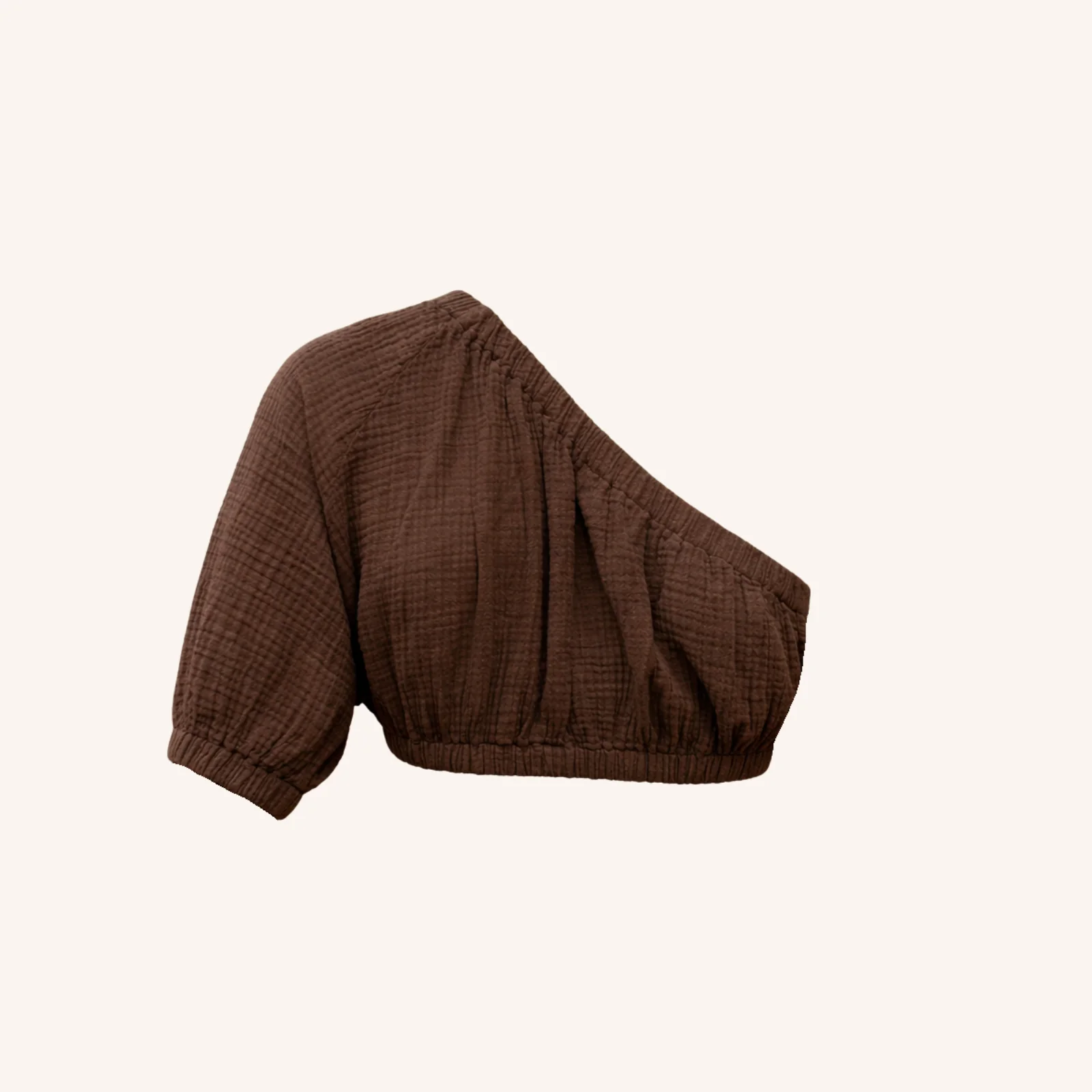 Asymmetrisches Musselin Crop Top Siv - Image 2