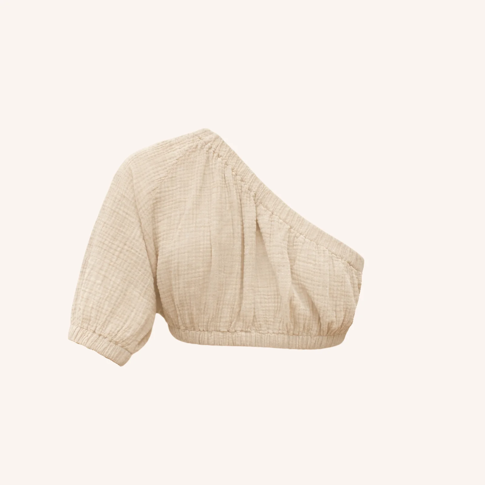 Asymmetrisches Musselin Crop Top Siv - Image 2