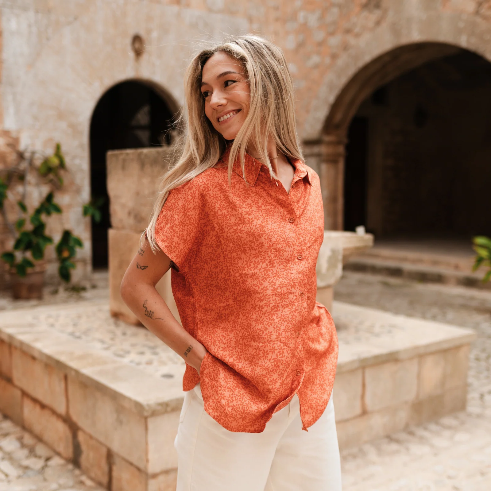 Bluse Emmi mit Blumenmuster