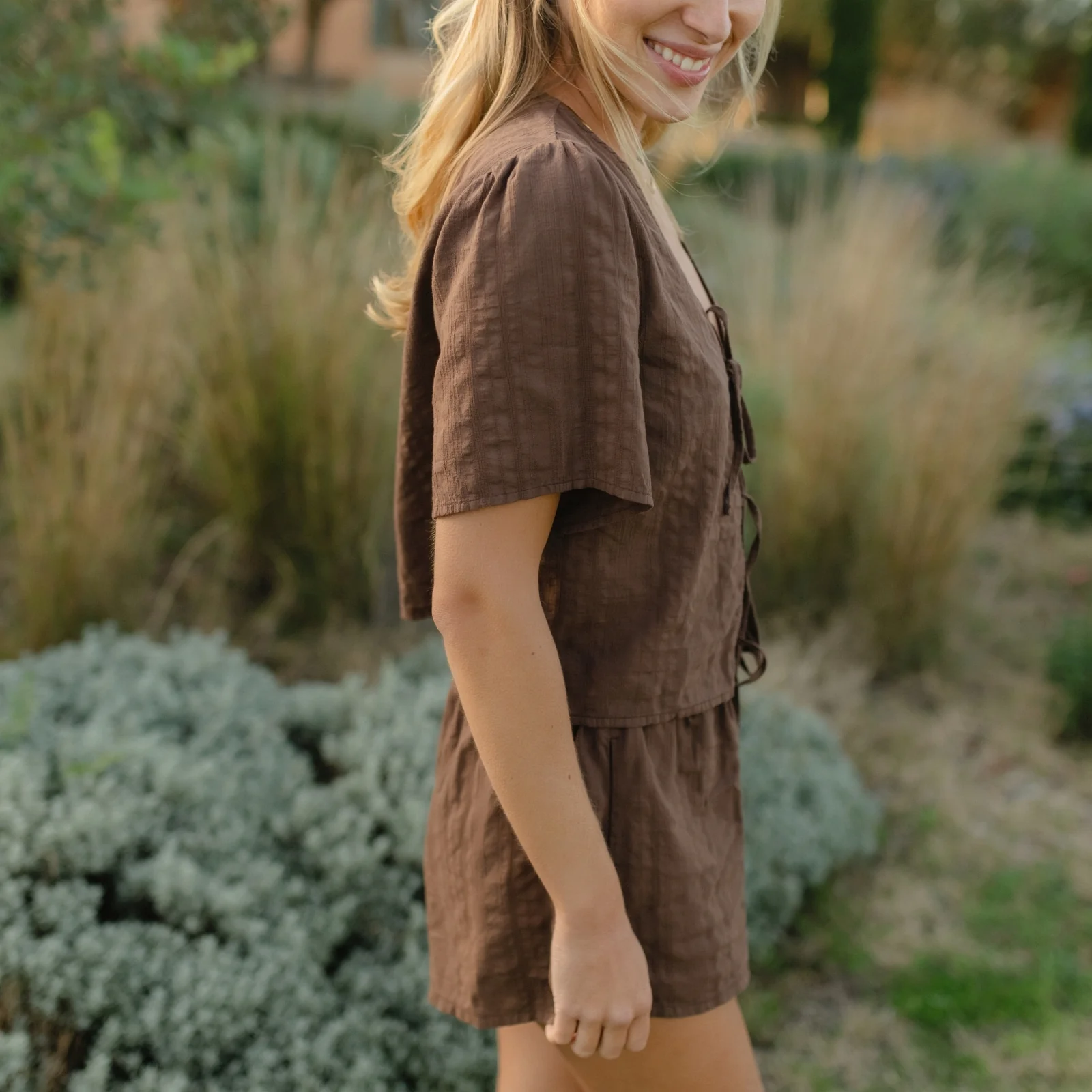 Jacquard Kurzarm Bluse Kari - Image 42