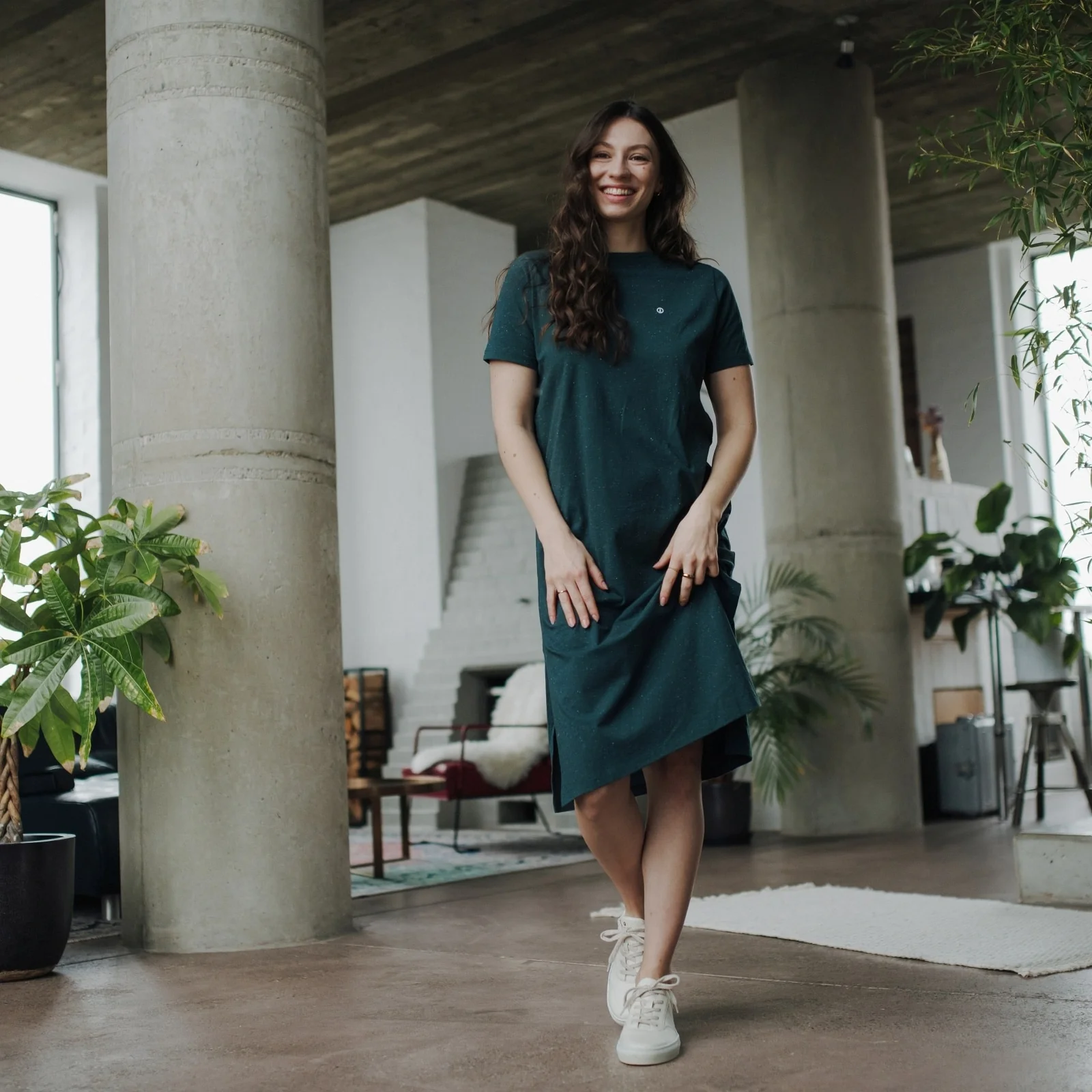 Langes T-Shirt Kleid Malena - Image 3