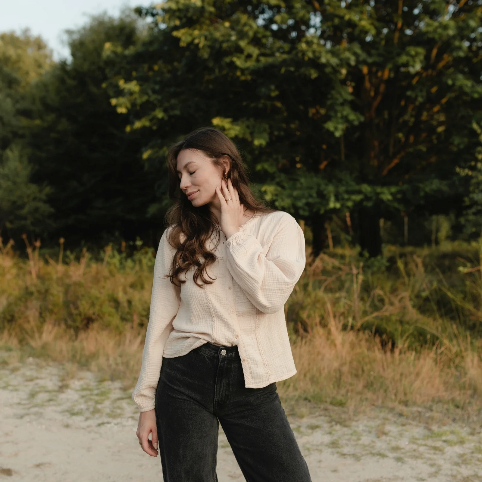 Musselin Bluse Emi Langarm - Image 4