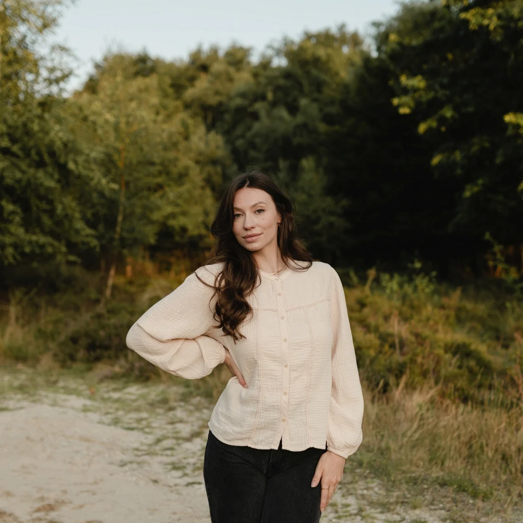 Musselin Bluse Emi Langarm - Image 9