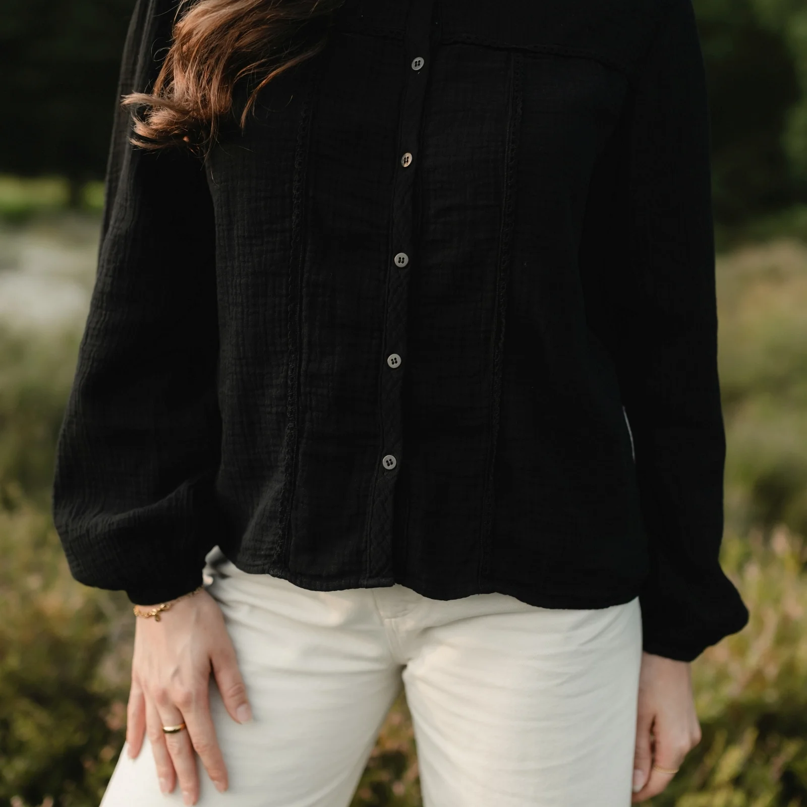 Musselin Bluse Emi Langarm - Image 4