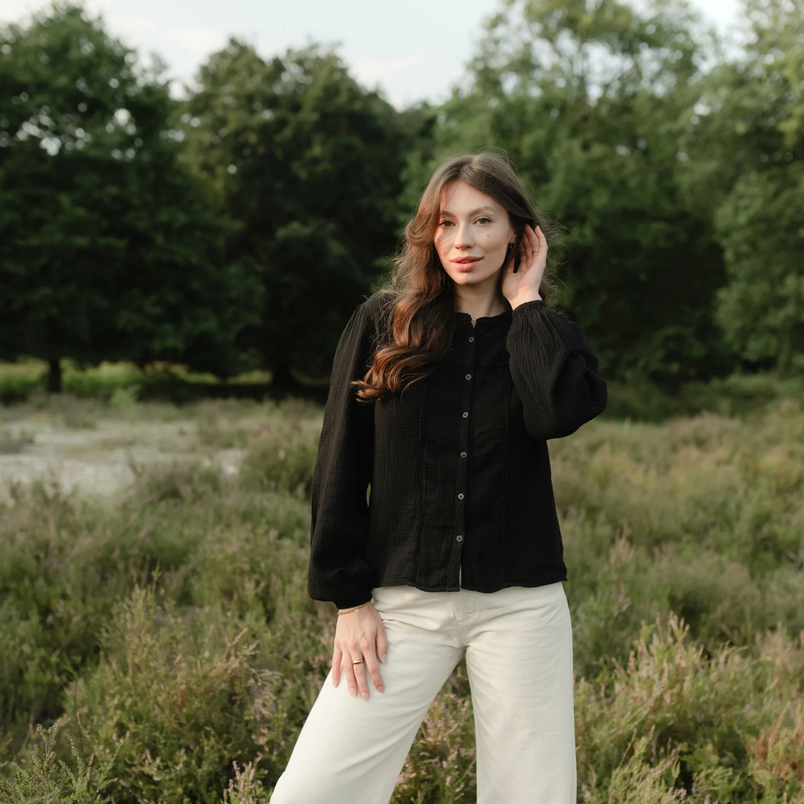 Musselin Bluse Emi Langarm - Image 7