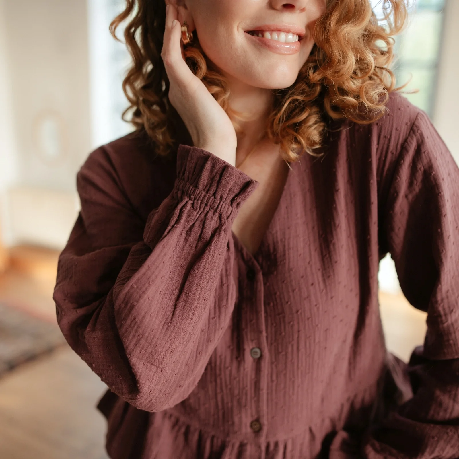 Musselin Bluse Selma mit Punkten - Image 5
