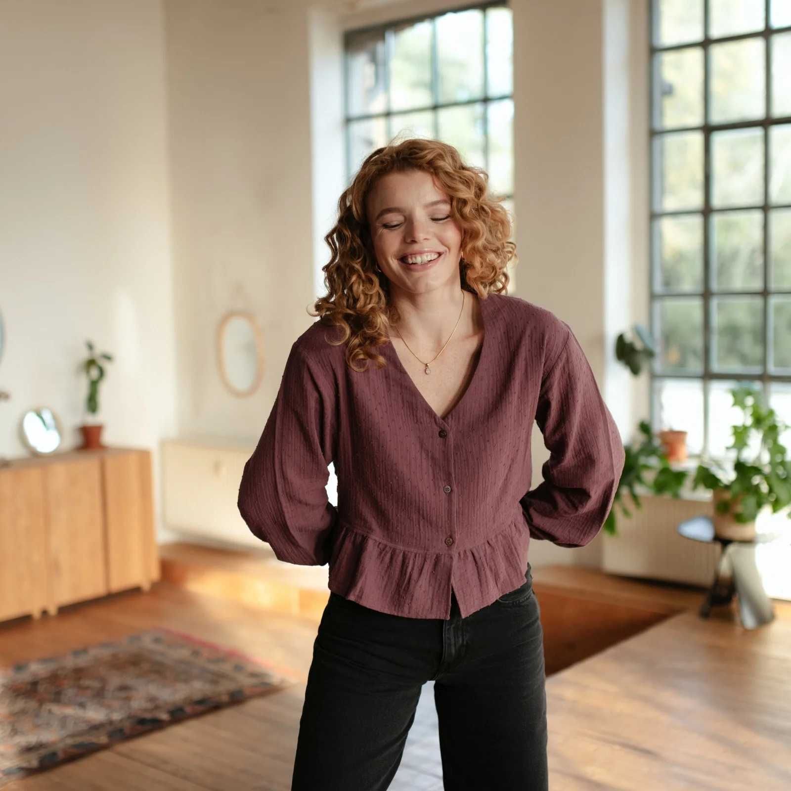 Musselin Bluse Selma mit Punkten - Image 6