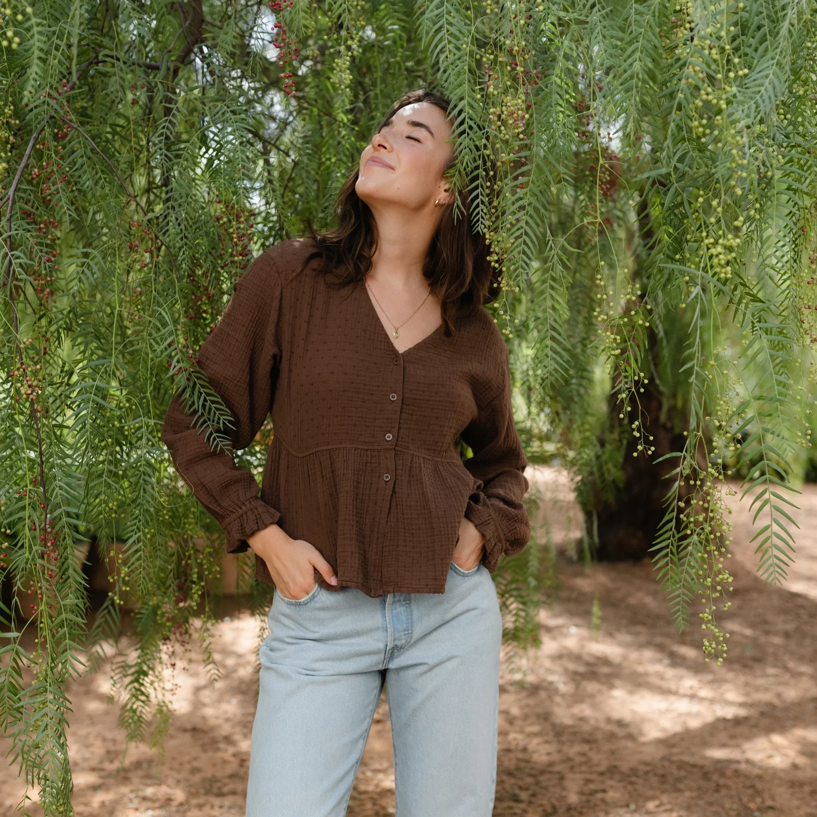 Musselin Bluse Selma mit Punkten - Image 5