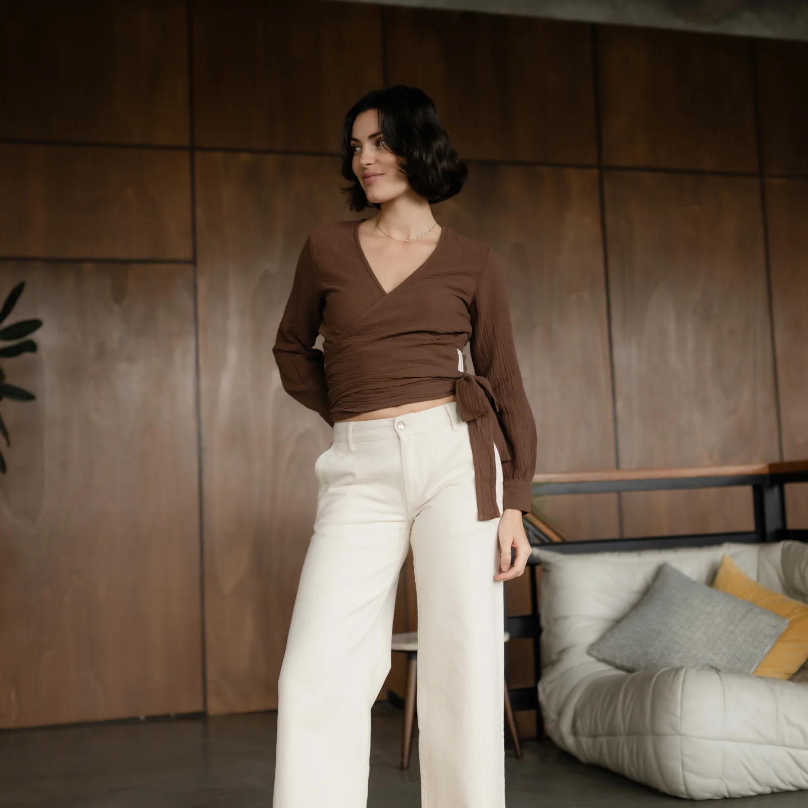 Musselin Wickelbluse Freda - Image 12