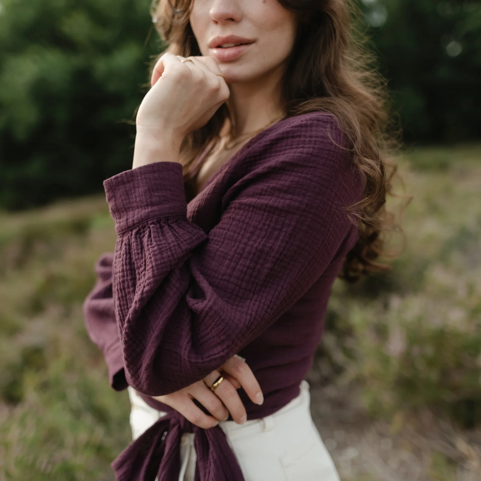 Musselin Wickelbluse Freda - Image 6
