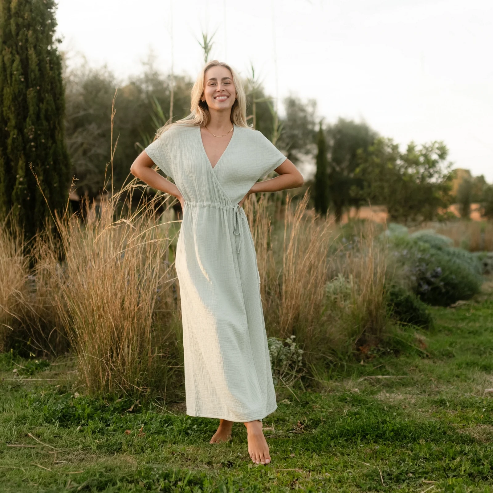 Musselin Midi Wickelkleid Milva - Image 2