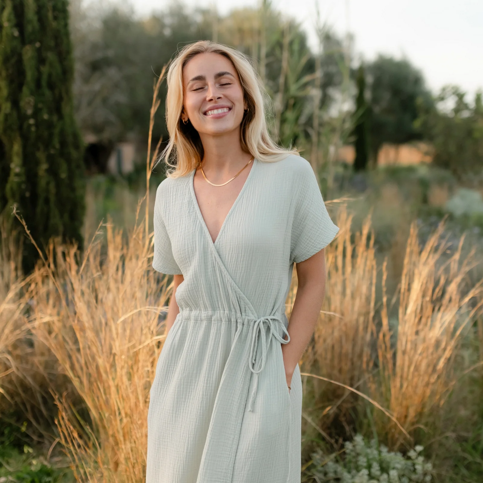 Musselin Midi Wickelkleid Milva - Image 20