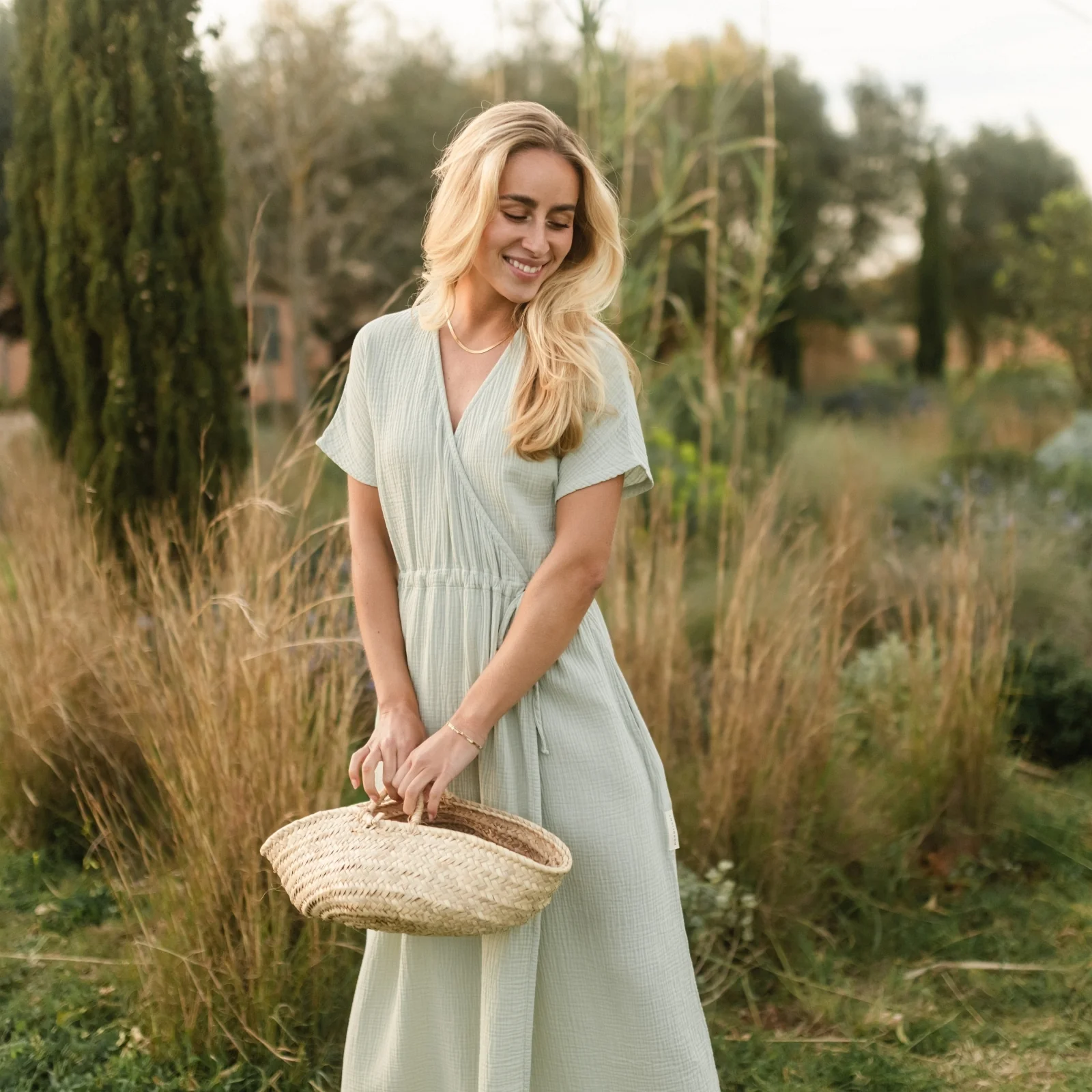 Musselin Midi Wickelkleid Milva - Image 6