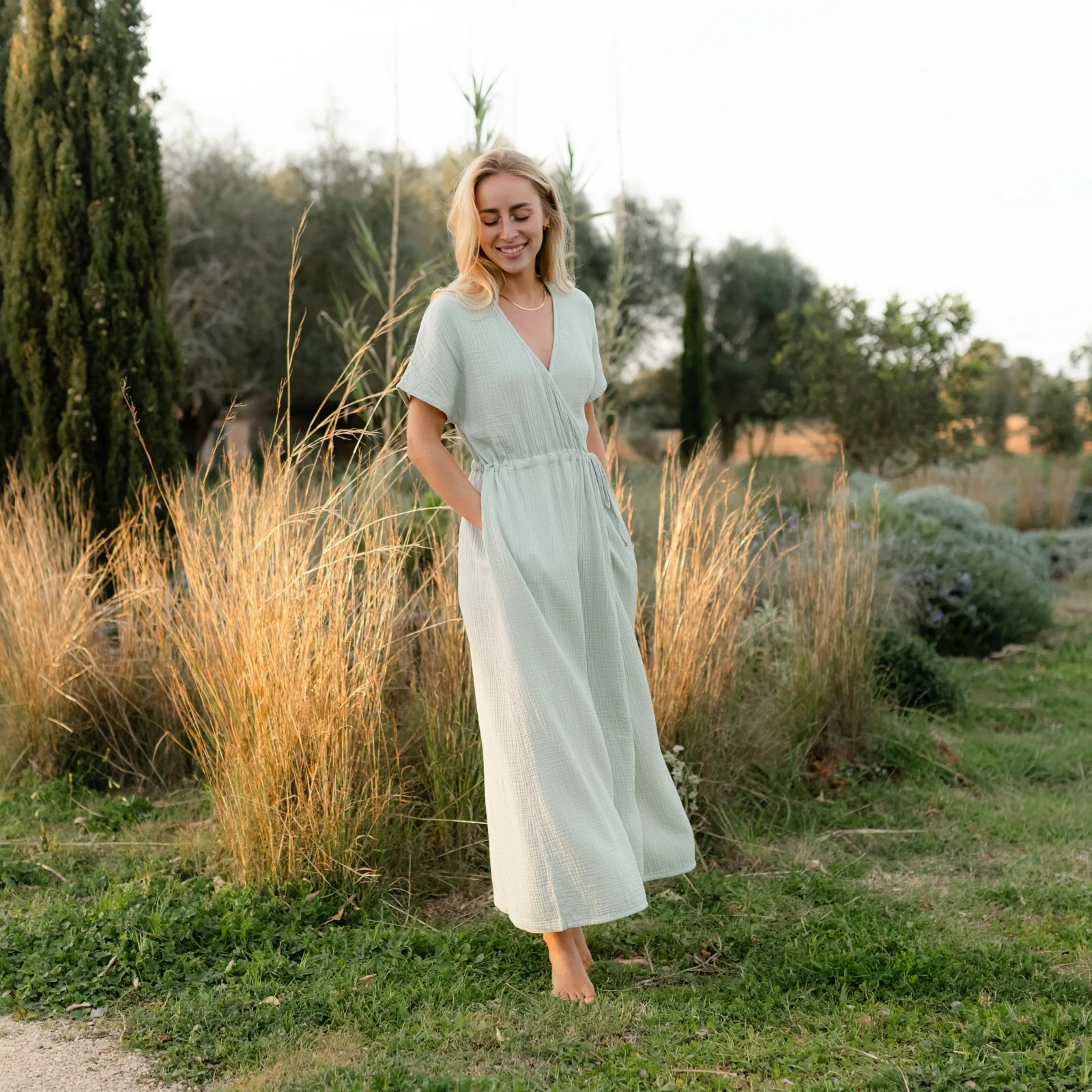 Musselin Midi Wickelkleid Milva - Image 8