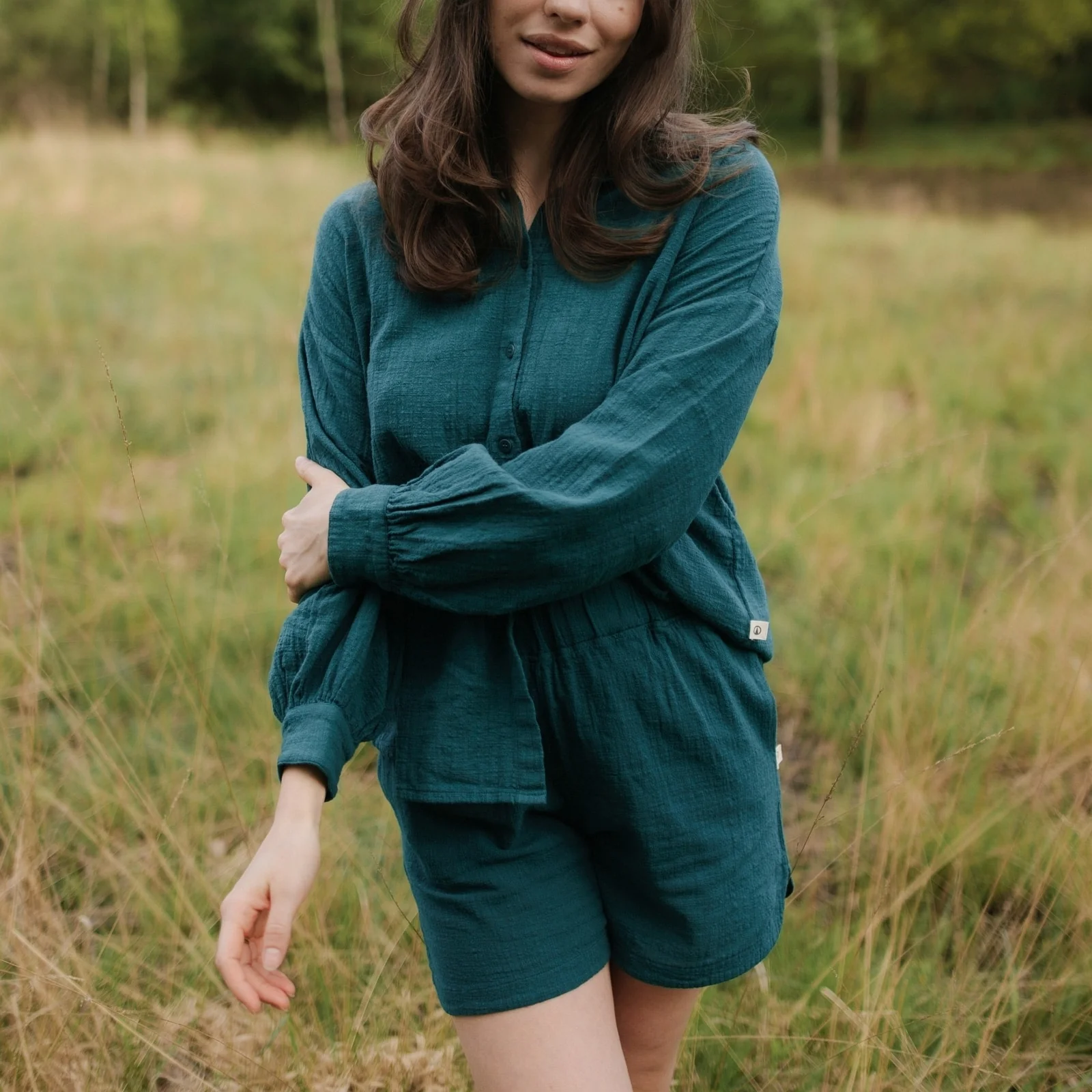 Oversize Bluse Sofia mit Leinenstruktur - Image 5