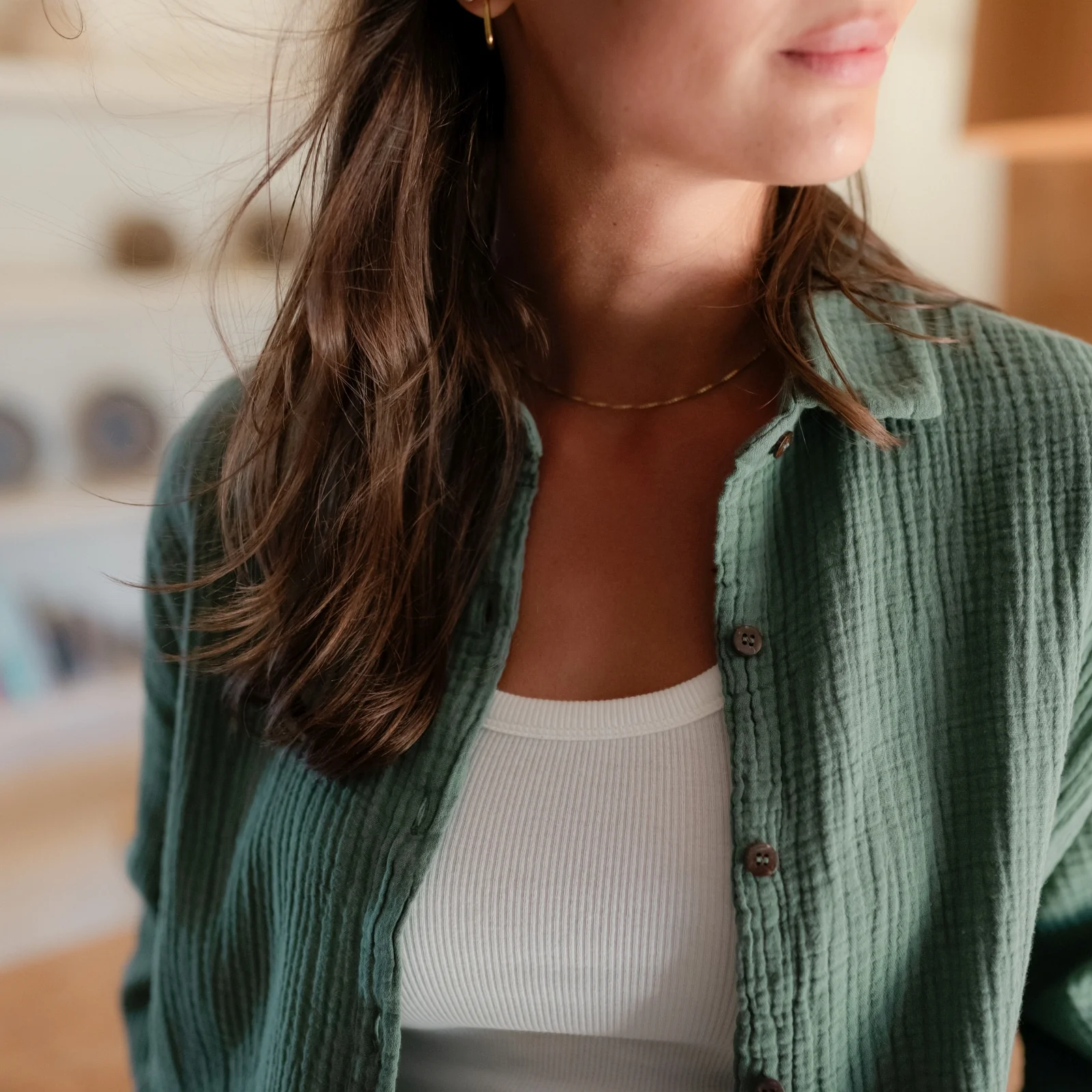 Oversize Musselin Bluse Falla - Image 11