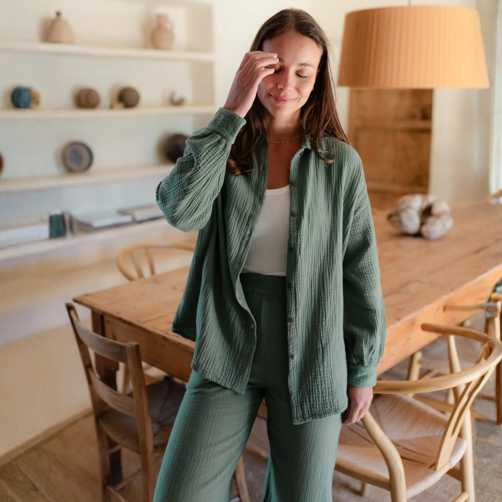 Oversize Musselin Bluse Falla - Image 17