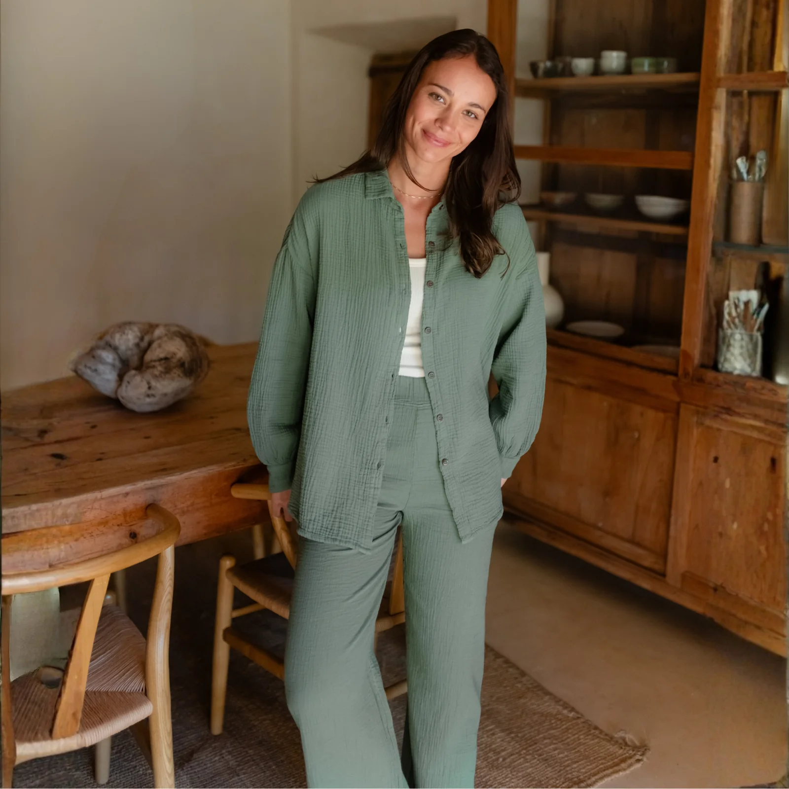 Oversize Musselin Bluse Falla - Image 22