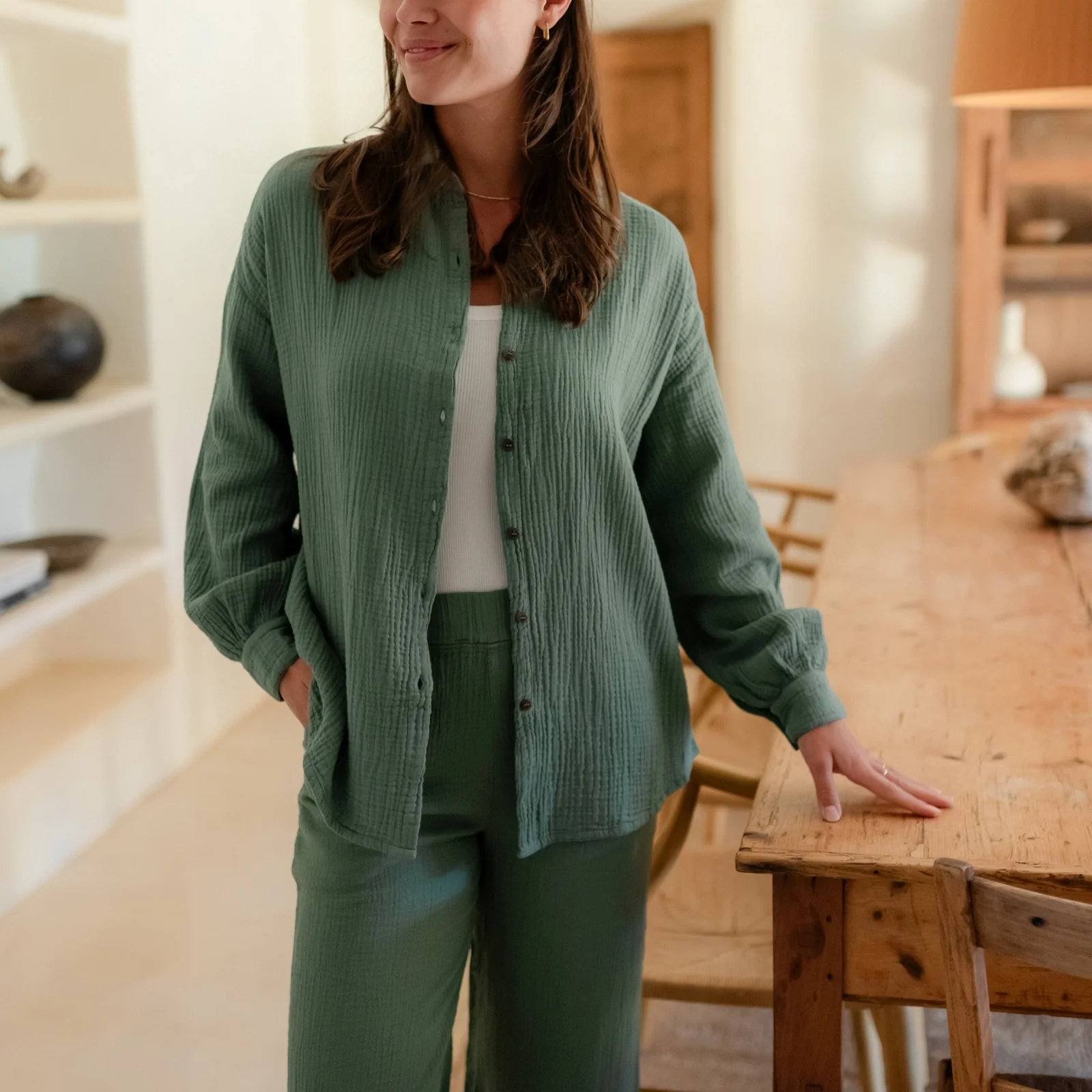 Oversize Musselin Bluse Falla - Image 35