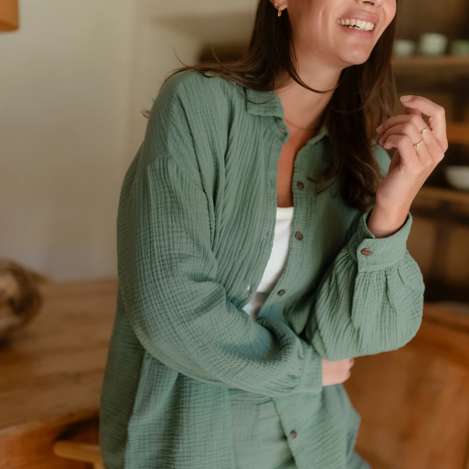 Oversize Musselin Bluse Falla - Image 5