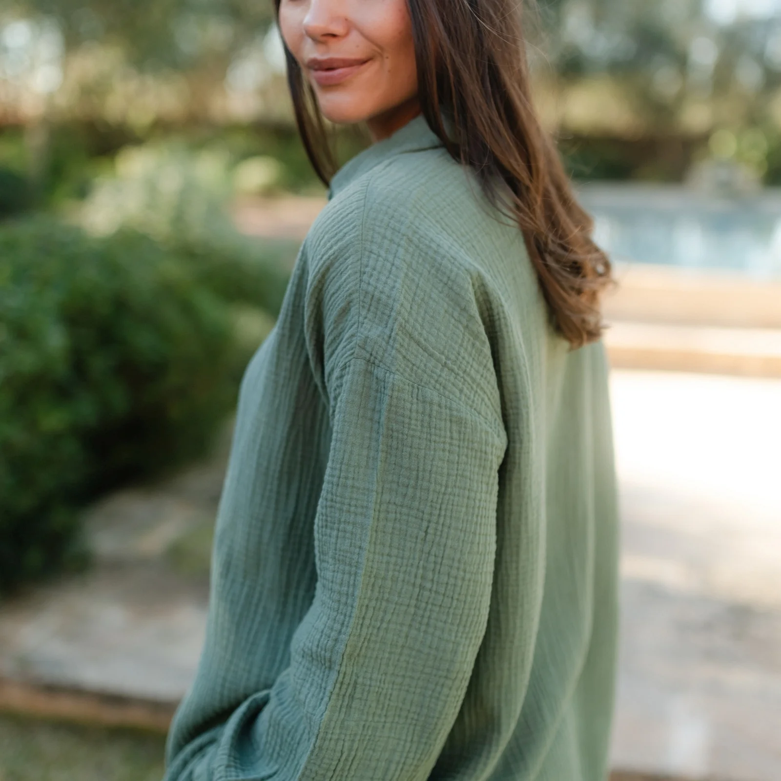 Oversize Musselin Bluse Falla - Image 7
