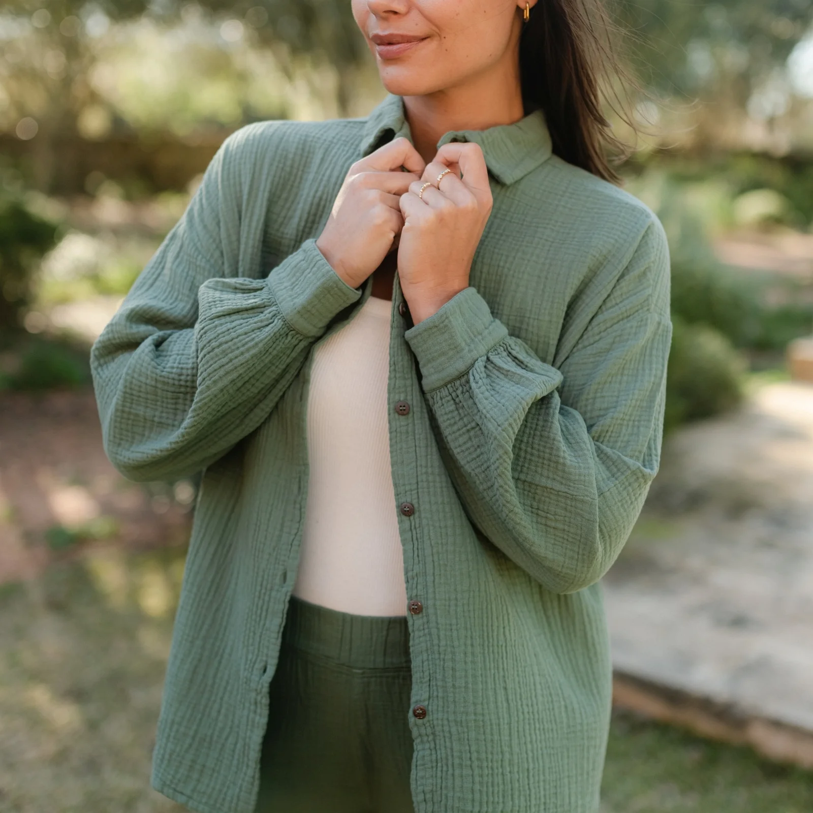 Oversize Musselin Bluse Falla - Image 9
