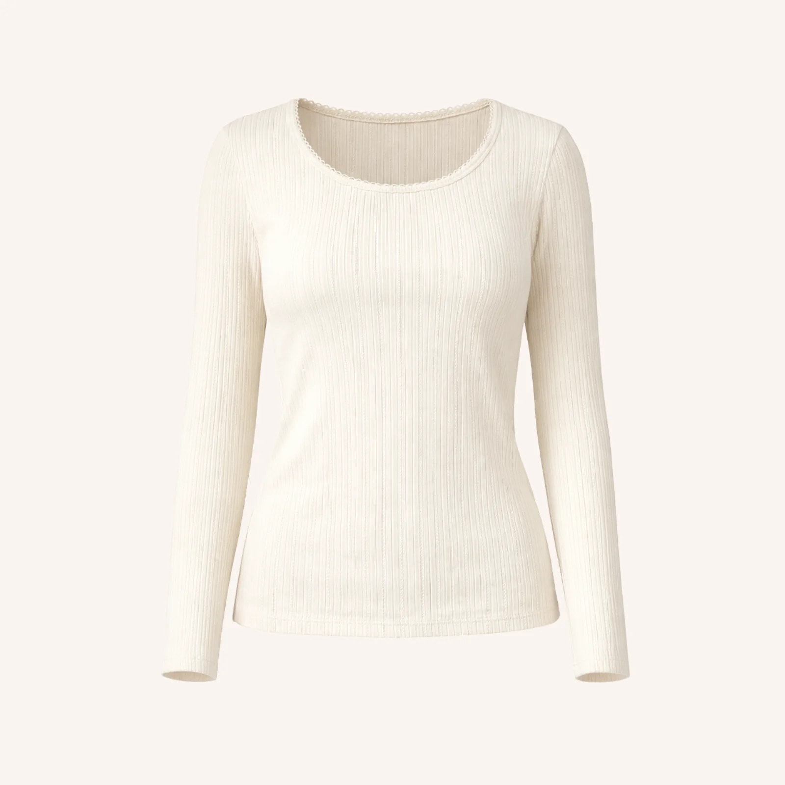 Pointelle Ripp Langarmshirt Inga - Image 2