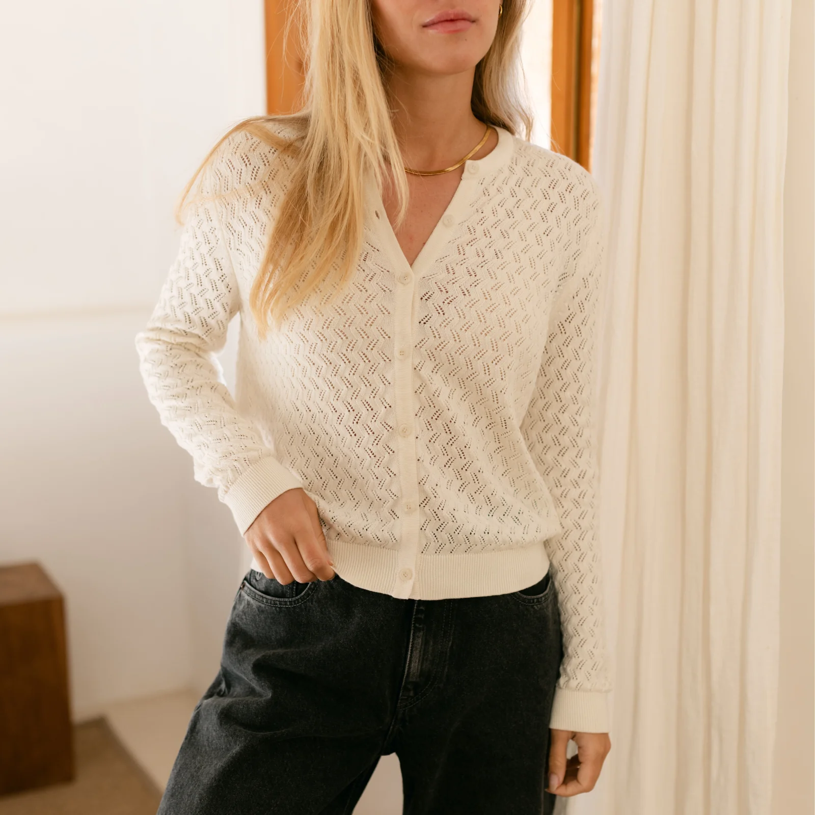 Pointelle Strickjacke Rieke