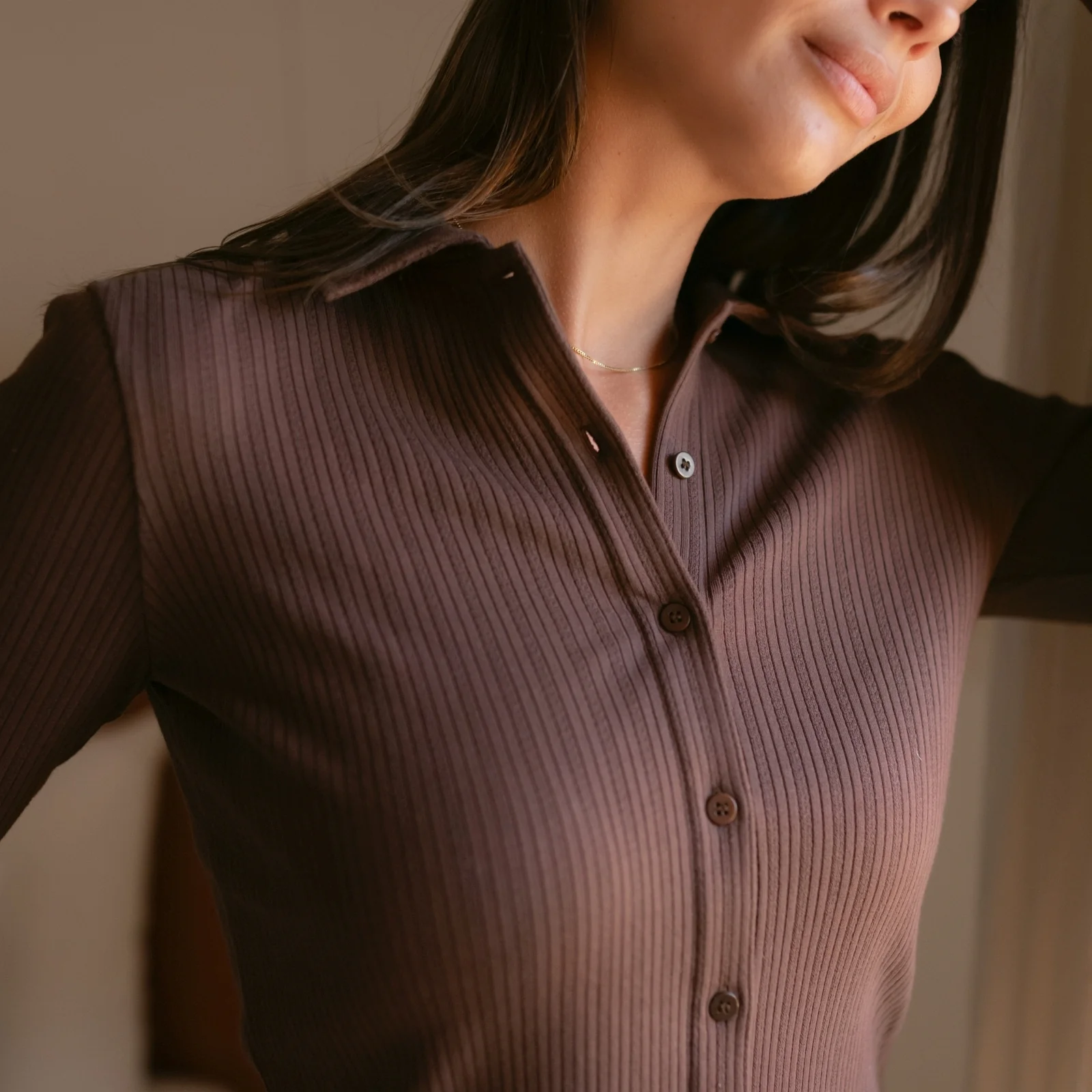 Ripp Pointelle Jersey Bluse Anne - Image 2