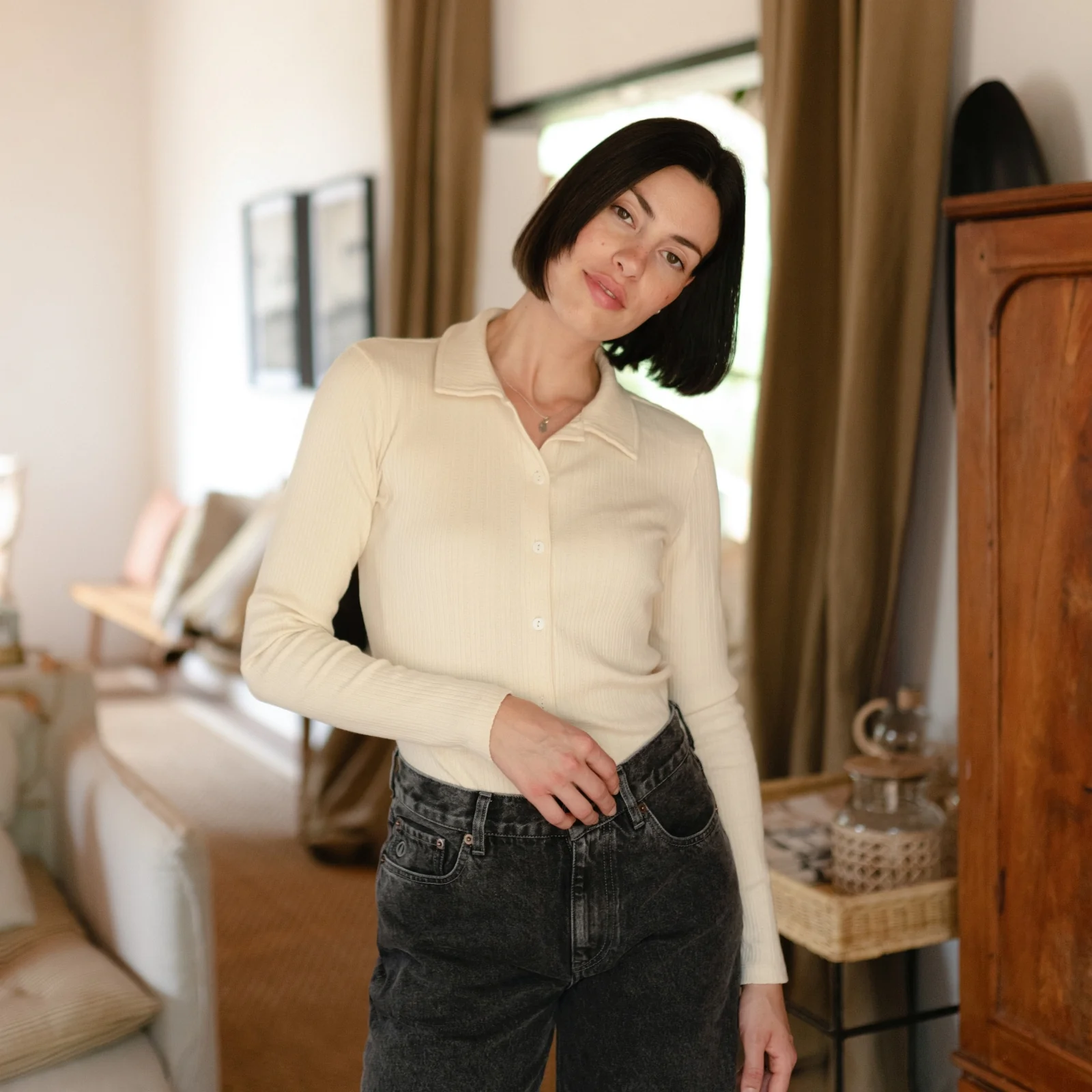 Ripp Pointelle Jersey Bluse Anne - Image 19