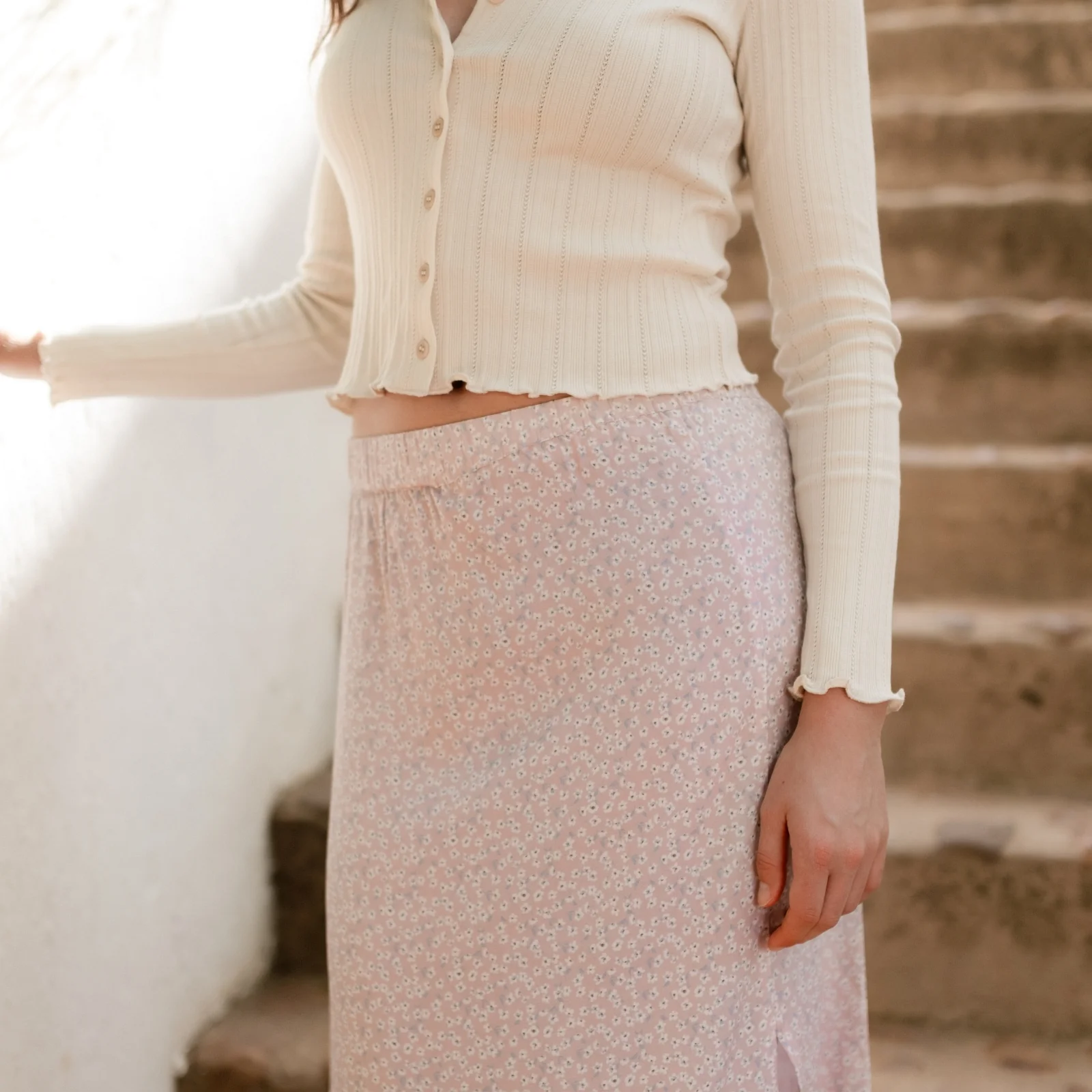 Langer Rock mit Schlitz Junna mit Blumenmuster - Image 4