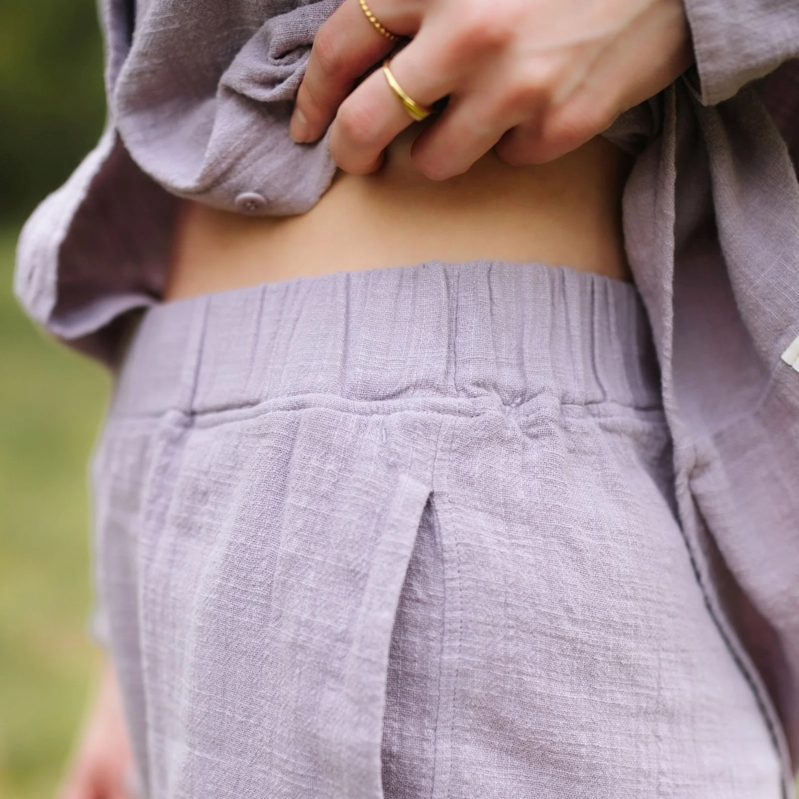 Shorts Letje mit Leinenstruktur - Image 6